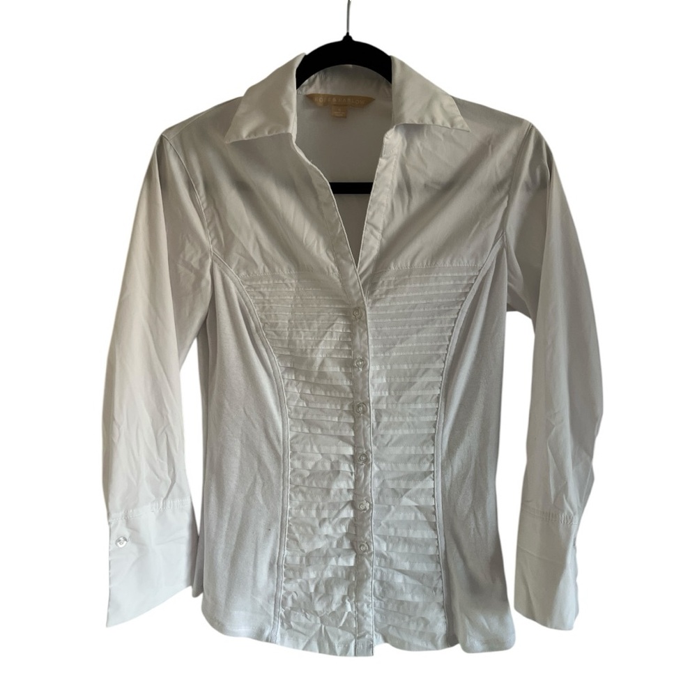 Hope and Harlow  White Button-Up Women's Top